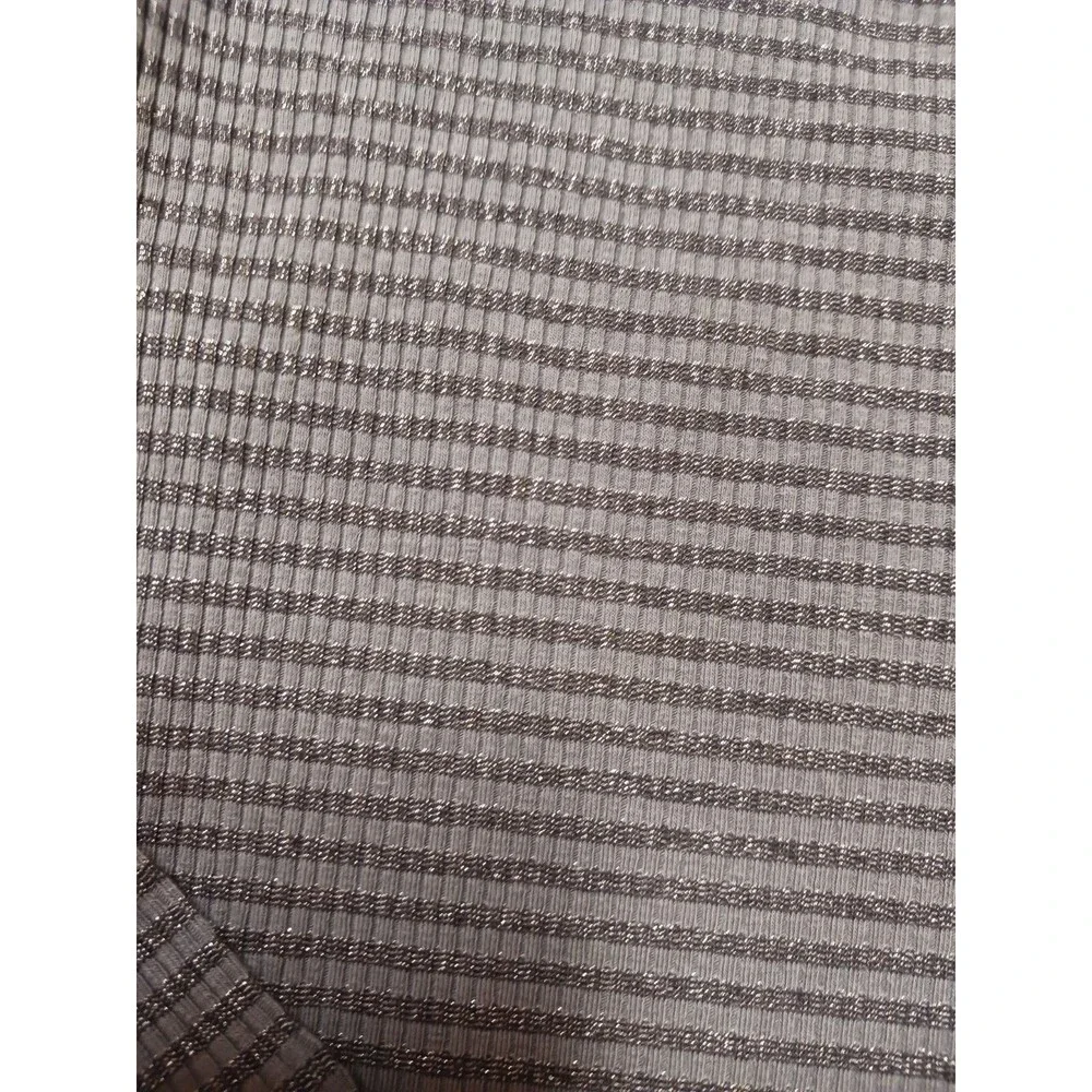 NWT Girls Old Navy Long Sleeve Pointelle Knit Top Size M (8) Gray Stripe  K4